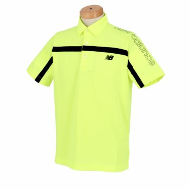 ニューバランスゴルフ　メンズ SPORT ロゴプリント チェストライン 半袖 ポロシャツ 012-4168005　2024年モデル イエロー（060）