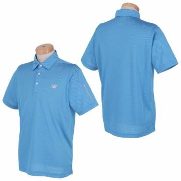 ニューバランスゴルフ　メンズ WORLD ロゴプリント ヘリンボーンジャガード 半袖 ポロシャツ 012-4168009　2024年モデル 詳細2