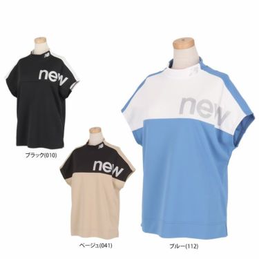 ニューバランスゴルフ　レディース SPORT ロゴプリント バイカラー ストレッチ フレンチスリーブ モックネックシャツ 012-4166505　2024年モデル 詳細1