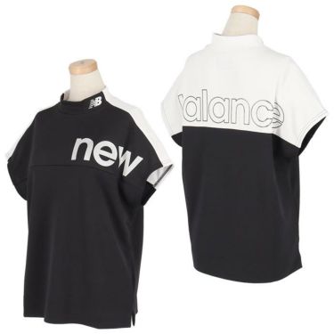 ニューバランスゴルフ　レディース SPORT ロゴプリント バイカラー ストレッチ フレンチスリーブ モックネックシャツ 012-4166505　2024年モデル 詳細2