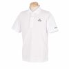 ピン PING　メンズ ロゴ刺繍 リブ衿 半袖 ポロシャツ 621-4160103　2024年モデル ホワイト（030）