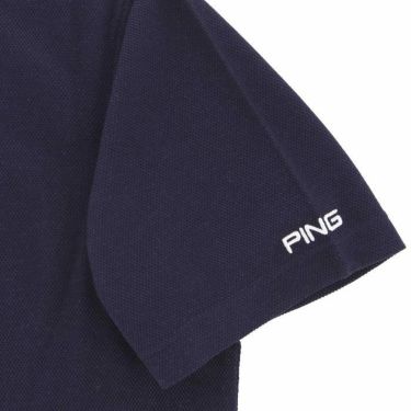 ピン PING　メンズ ロゴ刺繍 リブ衿 半袖 ポロシャツ 621-4160103　2024年モデル 詳細4