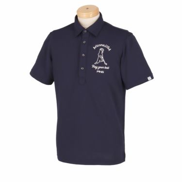 ピン PING　メンズ Mr.PING ロゴ刺繍 半袖 ポロシャツ 621-4160201　2024年モデル ネイビー（120）