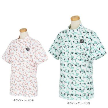 アンパスィ and per se　レディース アンパンジー 総柄 UVカット 半袖 モックネックシャツ AFS9524X3　2024年モデル 詳細1