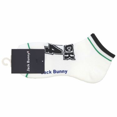 ジャックバニー Jack Bunny!!　レディース ロゴジャガード 配色ライン アンクルソックス 262-4186412 030 ホワイト ゴルフウェア [2024年モデル] ホワイト（030）