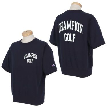 チャンピオンゴルフ ChampionGOLF　メンズ ロゴプリント UVカット ジップポケット付き 半袖 クルーネック スウェットシャツ C3-ZG002　2024年モデル 詳細2