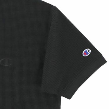 チャンピオンゴルフ ChampionGOLF　メンズ ワッフル生地 遮熱 星条旗刺繍 半袖 Vガゼット モックネックシャツ C3-ZG307　2024年モデル 詳細4