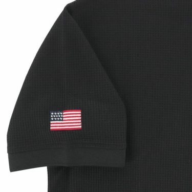 チャンピオンゴルフ ChampionGOLF　メンズ ワッフル生地 遮熱 星条旗刺繍 半袖 Vガゼット モックネックシャツ C3-ZG307　2024年モデル 詳細5