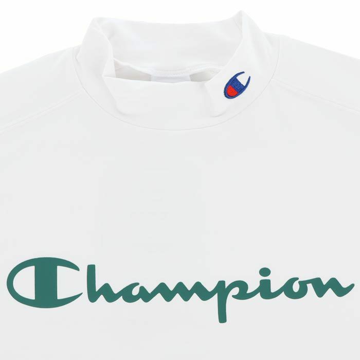 チャンピオンゴルフ ChampionGOLF　メンズ ロゴプリント UVカット ジャージー素材 長袖 モックネックシャツ C3-ZG402　2024年モデル 詳細3