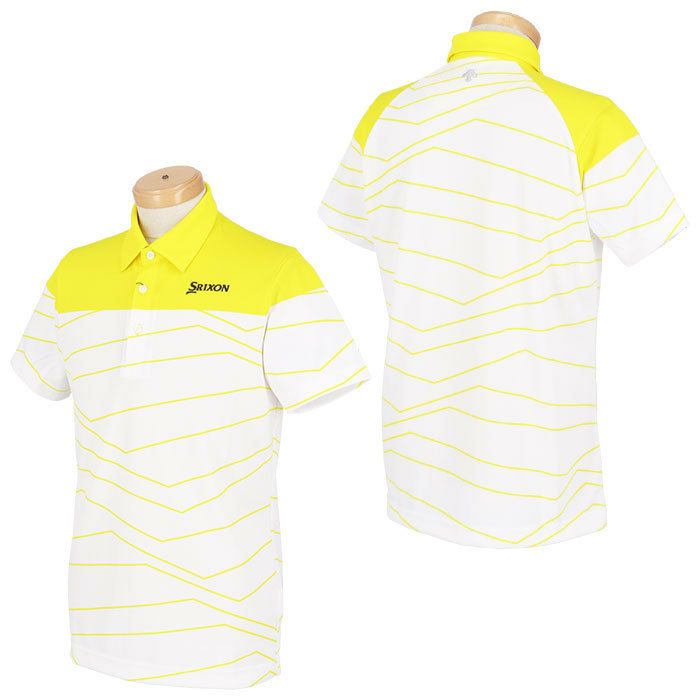スリクソン SRIXON　メンズ パネルプリント UVケア ランダムボーダー柄 半袖 ポロシャツ RGMXJA08　2024年モデル 詳細2