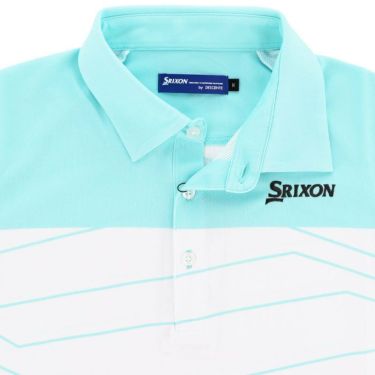 スリクソン SRIXON　メンズ パネルプリント UVケア ランダムボーダー柄 半袖 ポロシャツ RGMXJA08　2024年モデル 詳細3