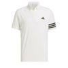アディダス adidas　メンズ スリーストライプス メッシュ切替 ストレッチ 半袖 ボタンダウン ポロシャツ IKK68　2024年モデル ホワイト（IN9058）