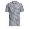 アディダス adidas　メンズ ボーダー柄 ドットメッシュ生地 ストレッチ 半袖 ポロシャツ KOV92　2024年モデル ネイビー/ホワイト（IU4393）