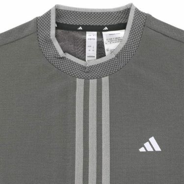 アディダス adidas　メンズ ULTIMATE365 スリーストライプス ジャガード ストレッチ 半袖 モックネックシャツ IEY08　2024年モデル 詳細3