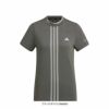 アディダス adidas　レディース ULTIMATE365 スリーストライプス ジャカード ストレッチ 半袖 モックネックシャツ IKJ61　2024年モデル