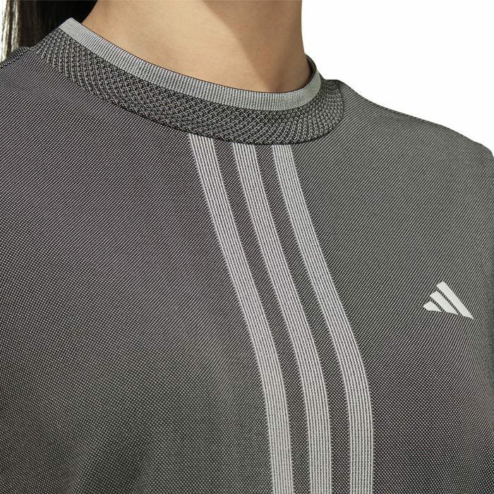 アディダス adidas　レディース ULTIMATE365 スリーストライプス ジャカード ストレッチ 半袖 モックネックシャツ IKJ61　2024年モデル 詳細3