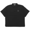 ザ スウィンガー THE SWINGGGR　メンズ 鹿の子 ロゴ刺繍 半袖 ポロシャツ 0124-SWG-CT012　2024年モデル ブラック（BLK）