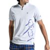 マンシングウェア Munsingwear　メンズ ペンギンモチーフ ジャカード ストレッチ 半袖 ハーフジップシャツ MGMXJA09　2024年モデル ホワイト（WH00）