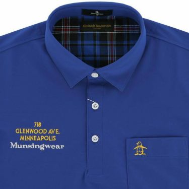 マンシングウェア Munsingwear　メンズ 鹿の子 ロゴモチーフ刺繍 ストレッチ 胸ポケット付き 半袖 ポロシャツ MGMXJA17　2024年モデル 詳細3