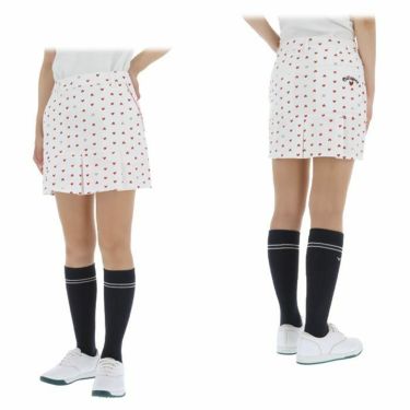 キャロウェイ Callaway　レディース ラブキャロウェイ ハートプリント 総柄 裾プリーツ スカート C24128222　2024年モデル 詳細2