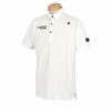 ルコック Le coq sportif　メンズ ロゴ刺繍 総柄ジャガード 半袖 ポロシャツ QGMXJA07　2024年モデル ホワイト（WH00）