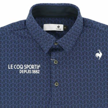 ルコック Le coq sportif　メンズ ロゴ刺繍 総柄ジャガード 半袖 ポロシャツ QGMXJA07　2024年モデル 詳細3