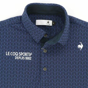 ルコック Le coq sportif　メンズ ロゴ刺繍 総柄ジャガード 半袖 ポロシャツ QGMXJA07　2024年モデル 詳細4