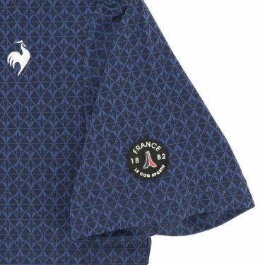 ルコック Le coq sportif　メンズ ロゴ刺繍 総柄ジャガード 半袖 ポロシャツ QGMXJA07　2024年モデル 詳細5