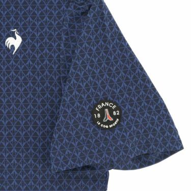 ルコック Le coq sportif　メンズ ロゴ刺繍 総柄ジャガード 半袖 ポロシャツ QGMXJA07　2024年モデル 詳細5