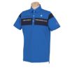 ルコック Le coq sportif　メンズ ロゴプリント 配色切替 半袖 ポロシャツ QGMXJA19　2024年モデル ブルー（BL00）