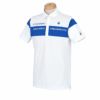 ルコック Le coq sportif　メンズ ロゴプリント 配色切替 半袖 ポロシャツ QGMXJA19　2024年モデル ホワイト（WH00）
