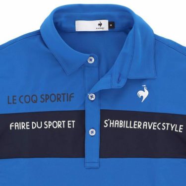 ルコック Le coq sportif　メンズ ロゴプリント 配色切替 半袖 ポロシャツ QGMXJA19　2024年モデル 詳細4