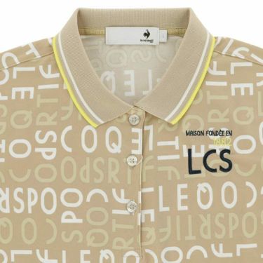 ルコック Le coq sportif　レディース 総柄 ロゴプリント 裏鹿の子 半袖 ポロシャツ QGWXJA03　2024年モデル 詳細3