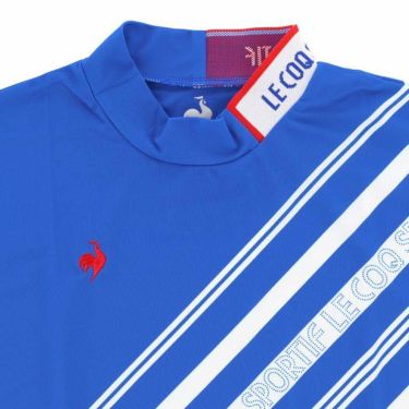 ルコック Le coq sportif　レディース ロゴジャガード ストライプ柄 ストレッチ 半袖 モックネックシャツ QGWXJA08　2024年モデル 詳細3