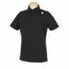デサントゴルフ DESCENTE GOLF　メンズ BASIC SERIES ロゴライン切替 半袖 フライフロント ポロシャツ DGMXJA05　2024年モデル ブラック（BK00）