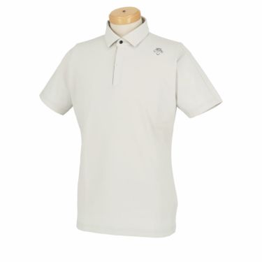 デサントゴルフ DESCENTE GOLF　メンズ BASIC SERIES ロゴライン切替 半袖 フライフロント ポロシャツ DGMXJA05　2024年モデル グレー（GY00）