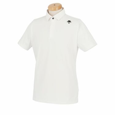 デサントゴルフ DESCENTE GOLF　メンズ BASIC SERIES ロゴライン切替 半袖 フライフロント ポロシャツ DGMXJA05　2024年モデル ホワイト（WH00）