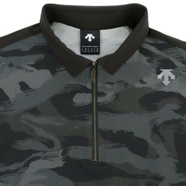 デサントゴルフ DESCENTE GOLF　メンズ カモフラージュ柄 UVカット 鹿の子 半袖 ハーフジップシャツ DGMXJA09　2024年モデル 詳細3