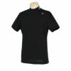 デサントゴルフ DESCENTE GOLF　メンズ UVカット ストレッチ 天竺素材 半袖 モックネックシャツ DGMXJA12　2024年モデル ブラック（BK00）
