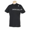 デサントゴルフ DESCENTE GOLF　メンズ クーリング ベアスムース生地 ロゴプリント UVカット 半袖 モックネックシャツ DGMXJA17　2024年モデル　ブラック（BK00）