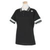 デサントゴルフ DESCENTE GOLF　レディース 配色ライン 天竺素材 UVカット 半袖 ポロシャツ DGWXJA11　2024年モデル ブラック（BK00）