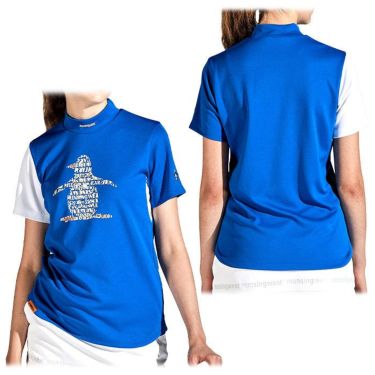マンシングウェア Munsingwear　レディース ENVOY ペンギンプリント アシンメトリー カラーブロック 半袖 モックネックシャツ MEWXJA04　2024年モデル 詳細2