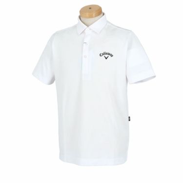 キャロウェイ Callaway　メンズ ロゴ刺繍 総柄 フラワージャガード 半袖 ポロシャツ C24134117　2024年モデル ホワイト（1030）