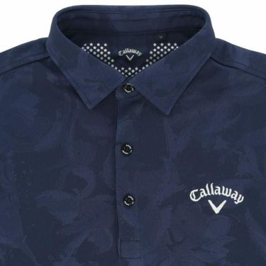 キャロウェイ Callaway　メンズ ロゴ刺繍 総柄 フラワージャガード 半袖 ポロシャツ C24134117　2024年モデル 詳細3