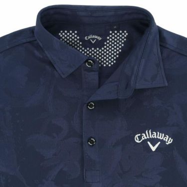 キャロウェイ Callaway　メンズ ロゴ刺繍 総柄 フラワージャガード 半袖 ポロシャツ C24134117　2024年モデル 詳細4
