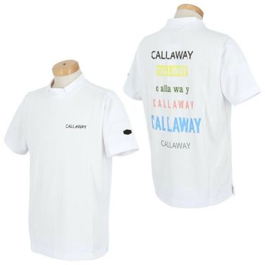 キャロウェイ Callaway　メンズ バックロゴプリント クローズドメッシュ ストレッチ 半袖 モックネックシャツ C24134119　2024年モデル 詳細2