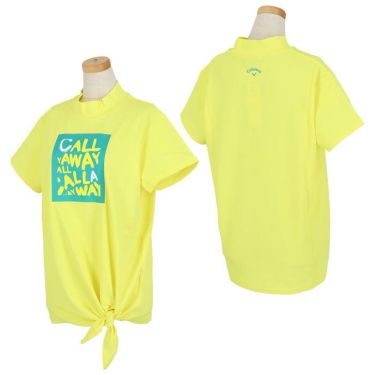 キャロウェイ Callaway　レディース 鹿の子 ロゴデザイン ストレッチ 半袖 モックネックシャツ C24134213　2024年モデル 詳細2