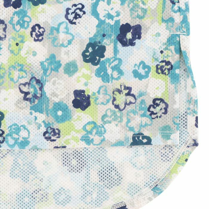 キャロウェイ Callaway　レディース 鹿の子 小花柄プリント メッシュ生地 バンドスリーブ ポロシャツ C24134217　2024年モデル 詳細6