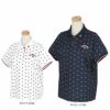キャロウェイ Callaway　レディース 鹿の子 総柄プリント ラブキャロウェイ 半袖 ポロシャツ C24134222　2024年モデル