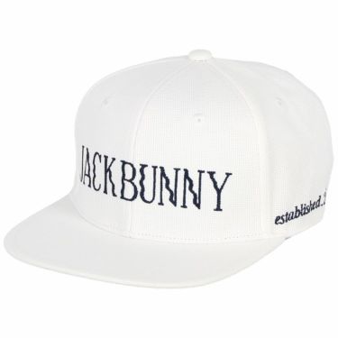 ジャックバニー Jack Bunny!!　ロゴ刺繍 フラットブリム キャップ 262-4187504 030 ホワイト　2024年モデル ホワイト（030）